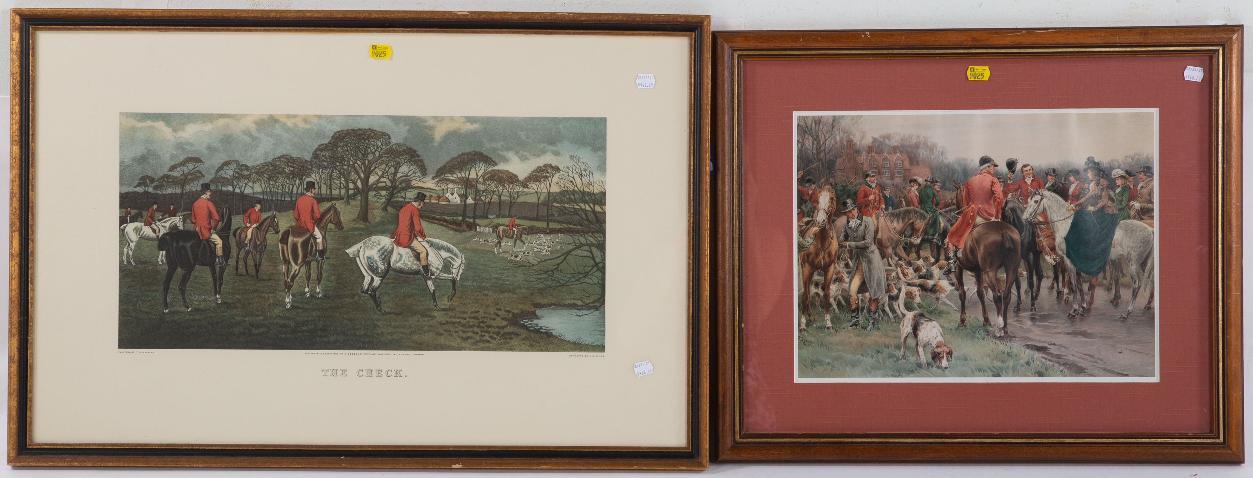 THREE FRAMED HUNT THEMED ARTWORKS 33443c