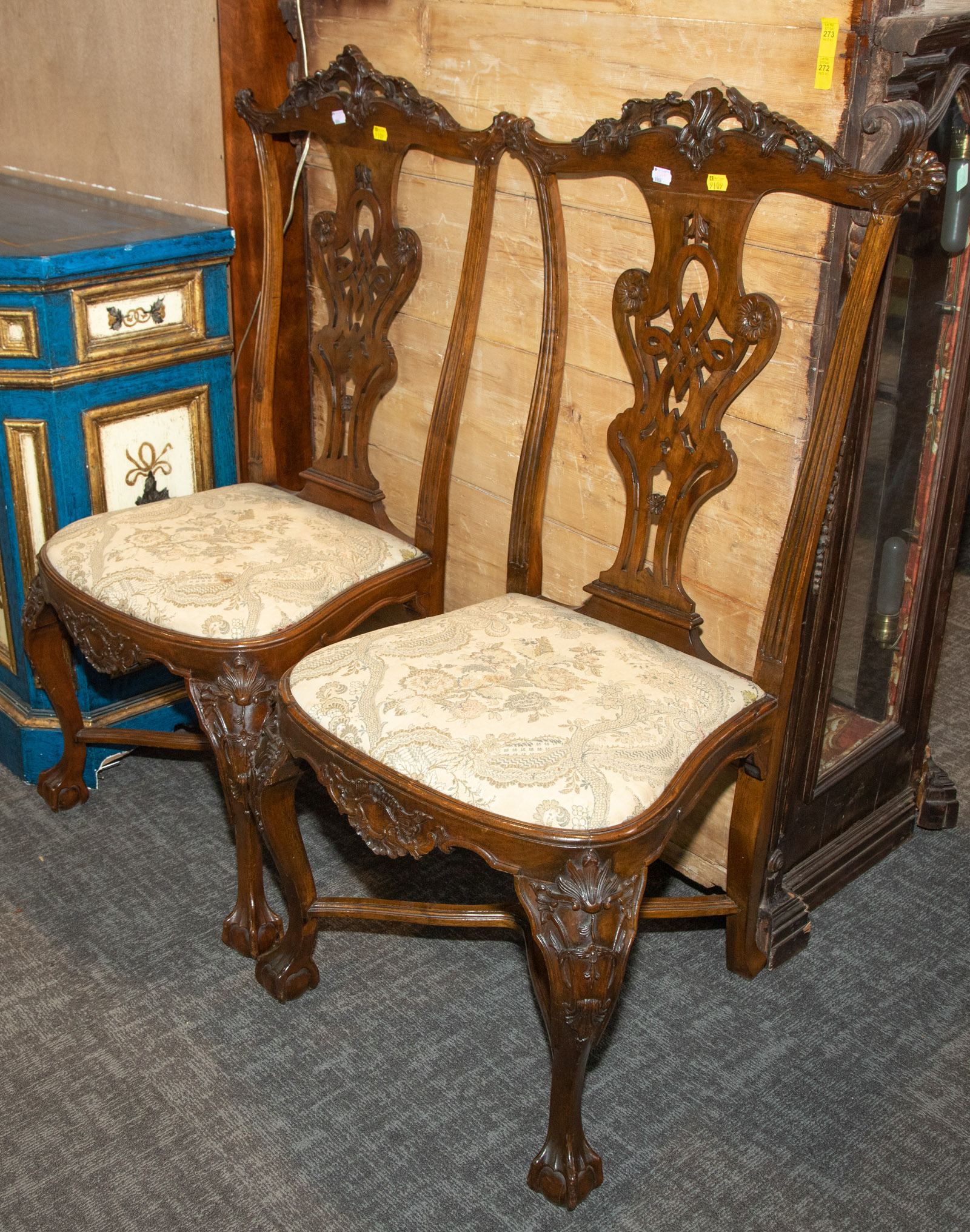 A PAIR OF CHIPPENDALE STYLE SIDE