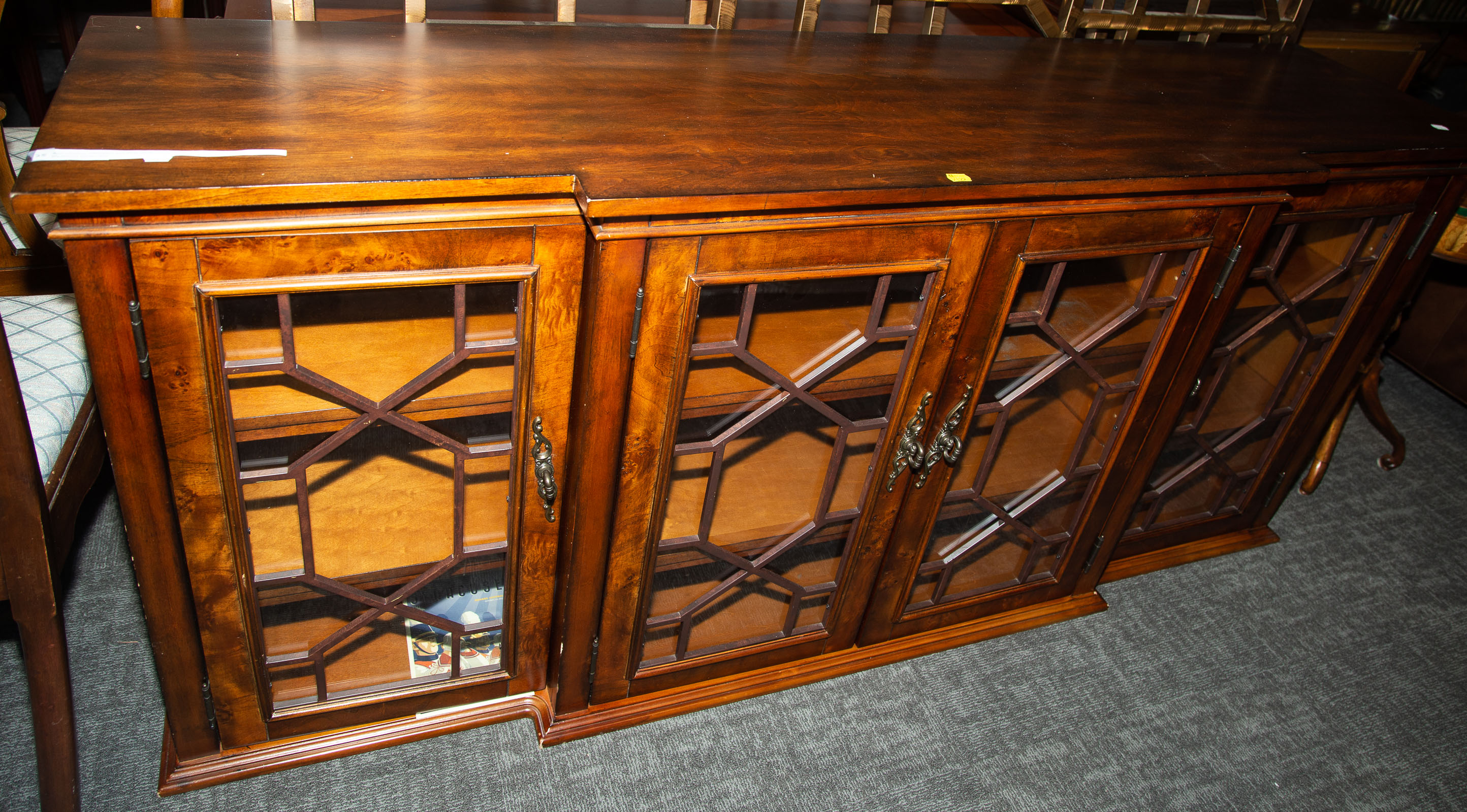 MAHOGANY & GLASS PANEL BREAKFRONT UPPER