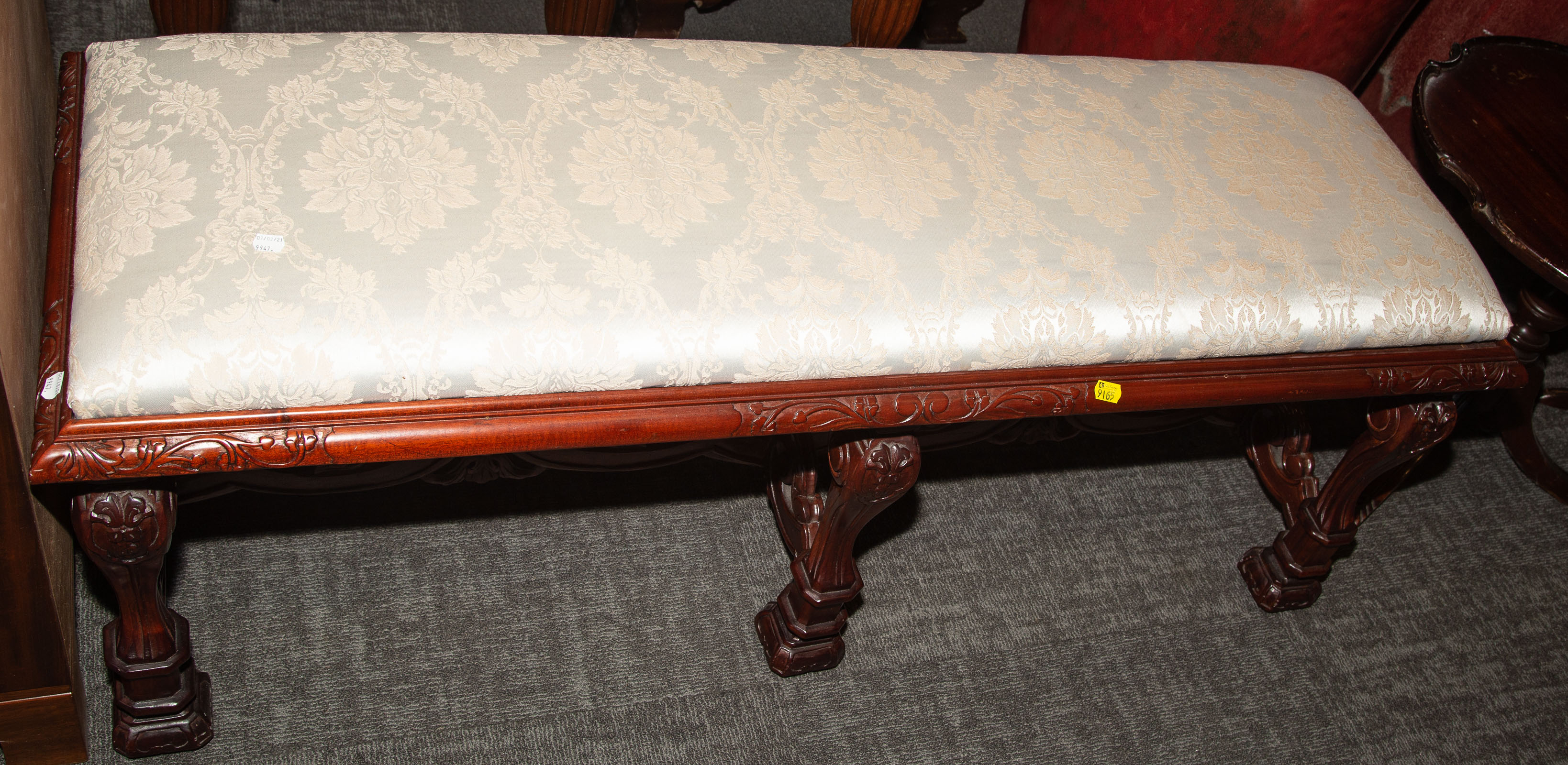 CONTEMPORARY CARVED WOOD BENCH 334487