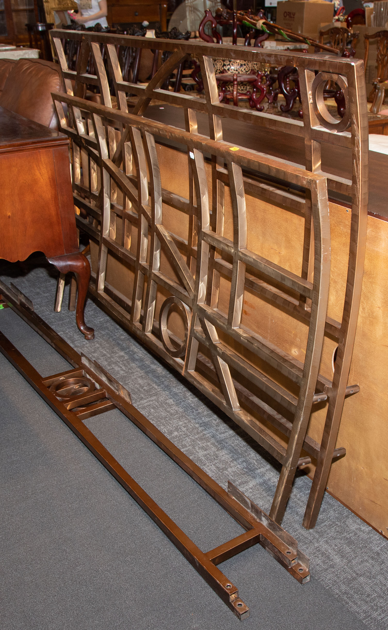 A MODERN STYLE PATINATED IRON BED With