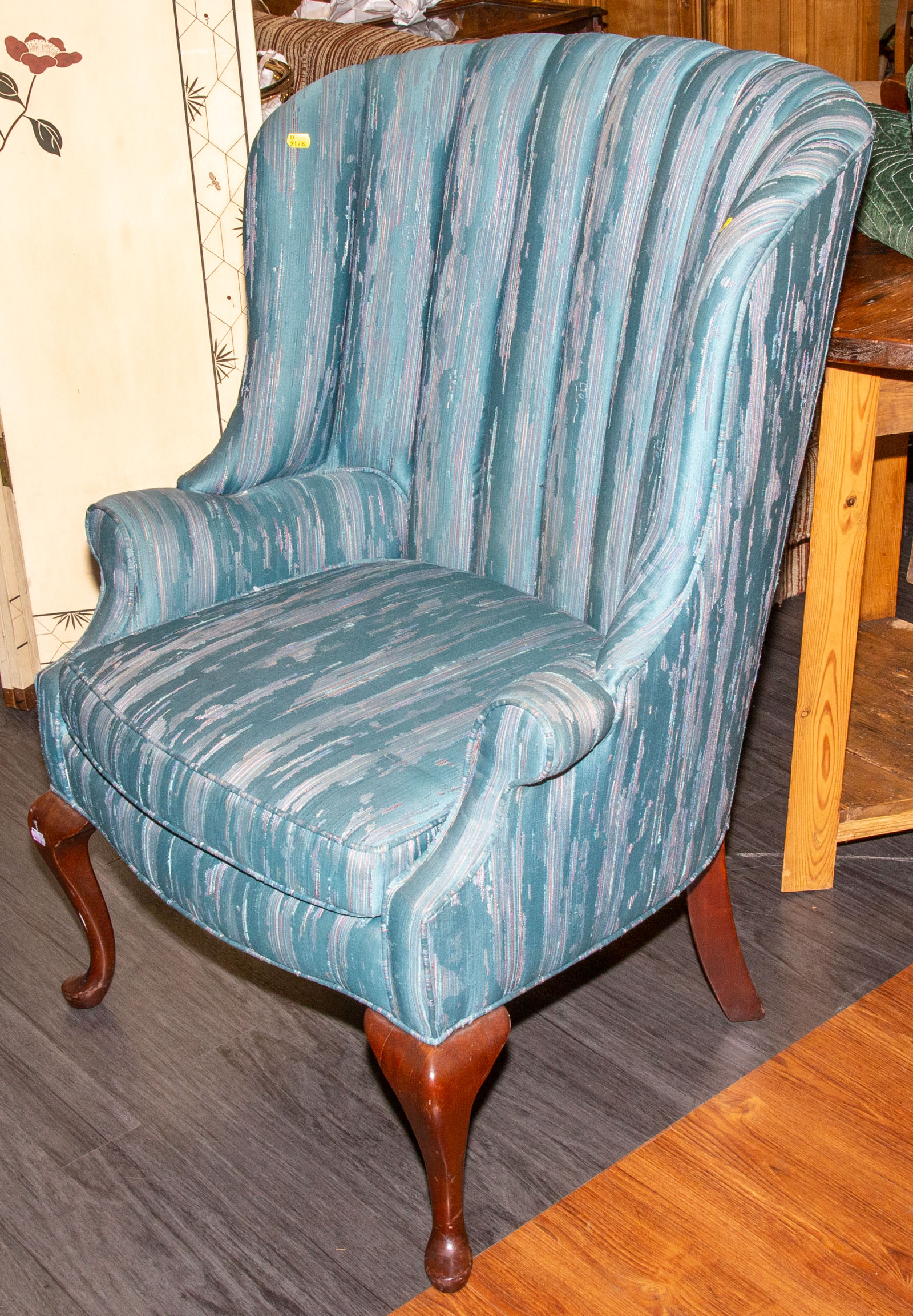 KEY CITY QUEEN ANNE STYLE WING CHAIR