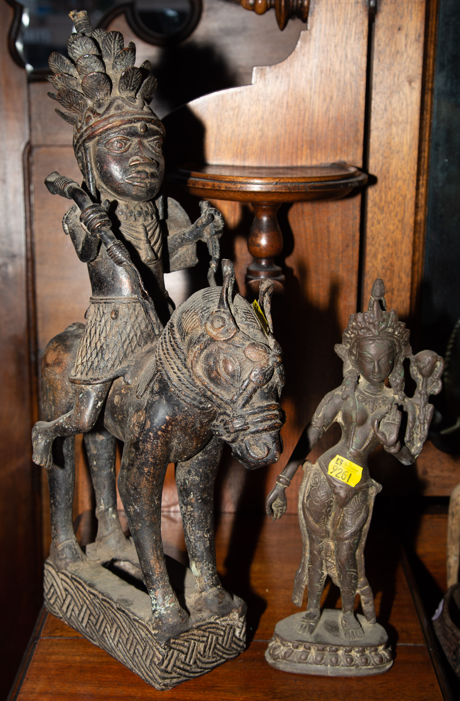 TWO CAST BRONZE FIGURES 20th century  3344e8