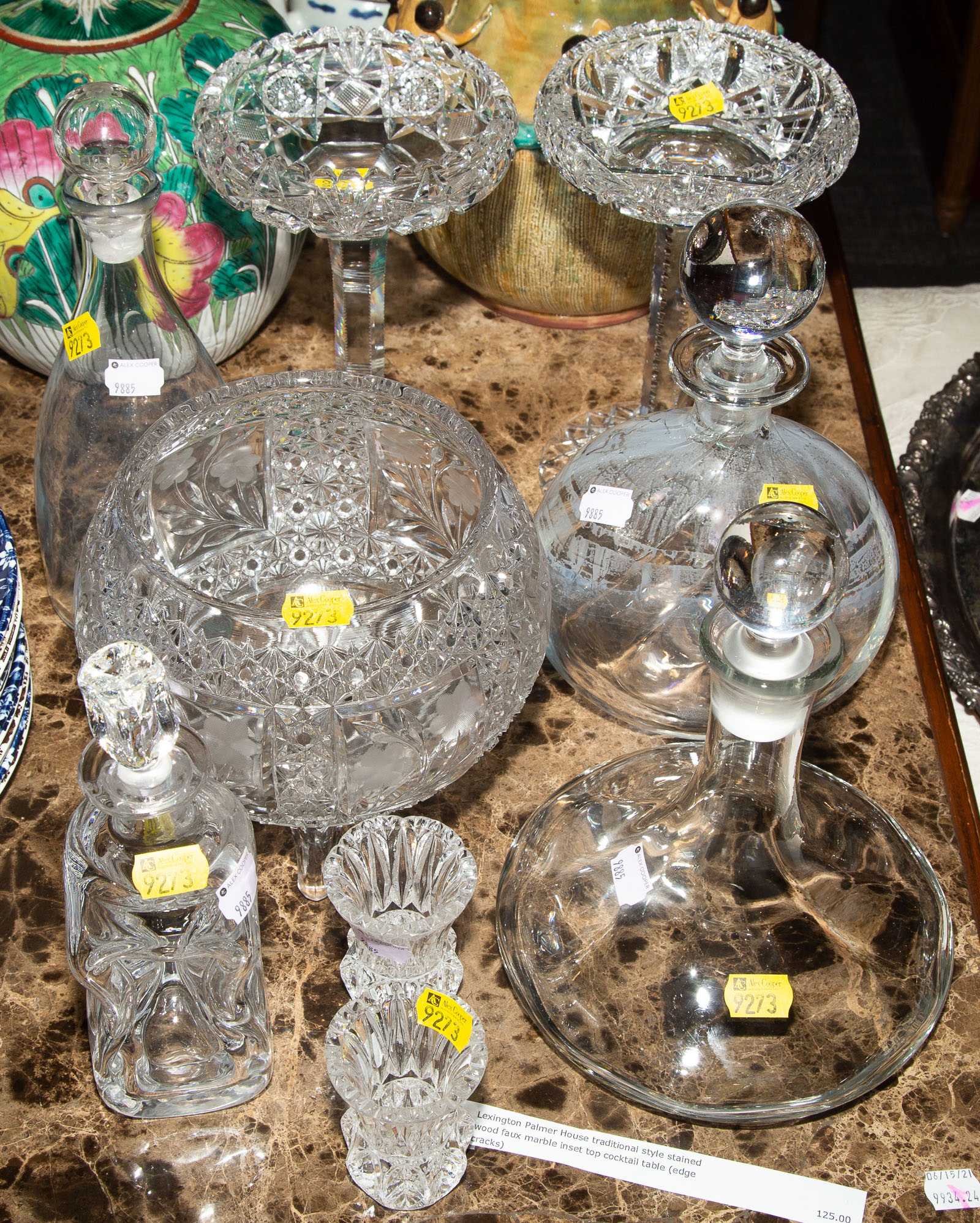 NINE PIECES OF CUT OR PRESSED GLASSWARE 3344f4