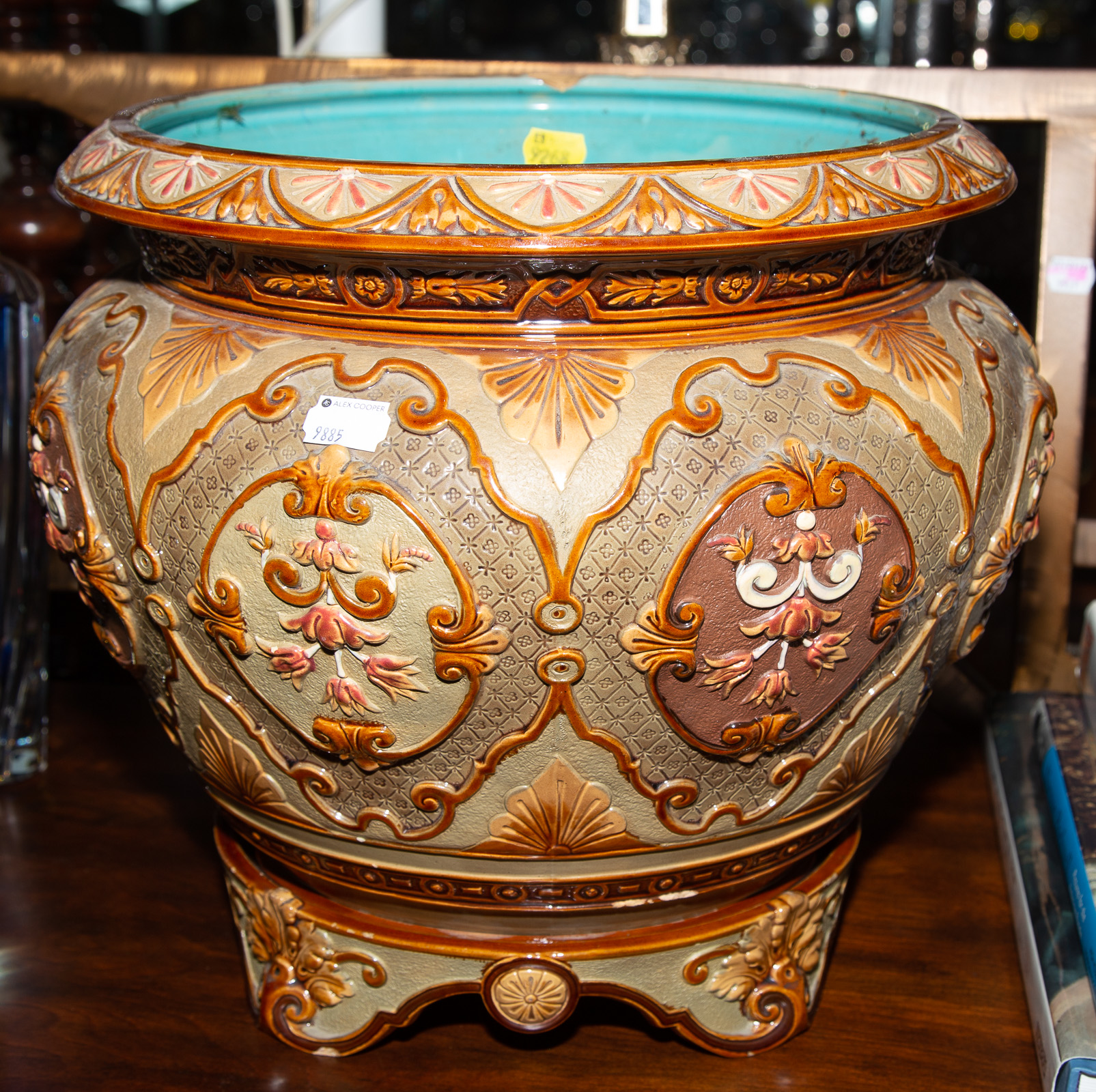 W.S.&S. VICTORIAN MAJOLICA PLANTER