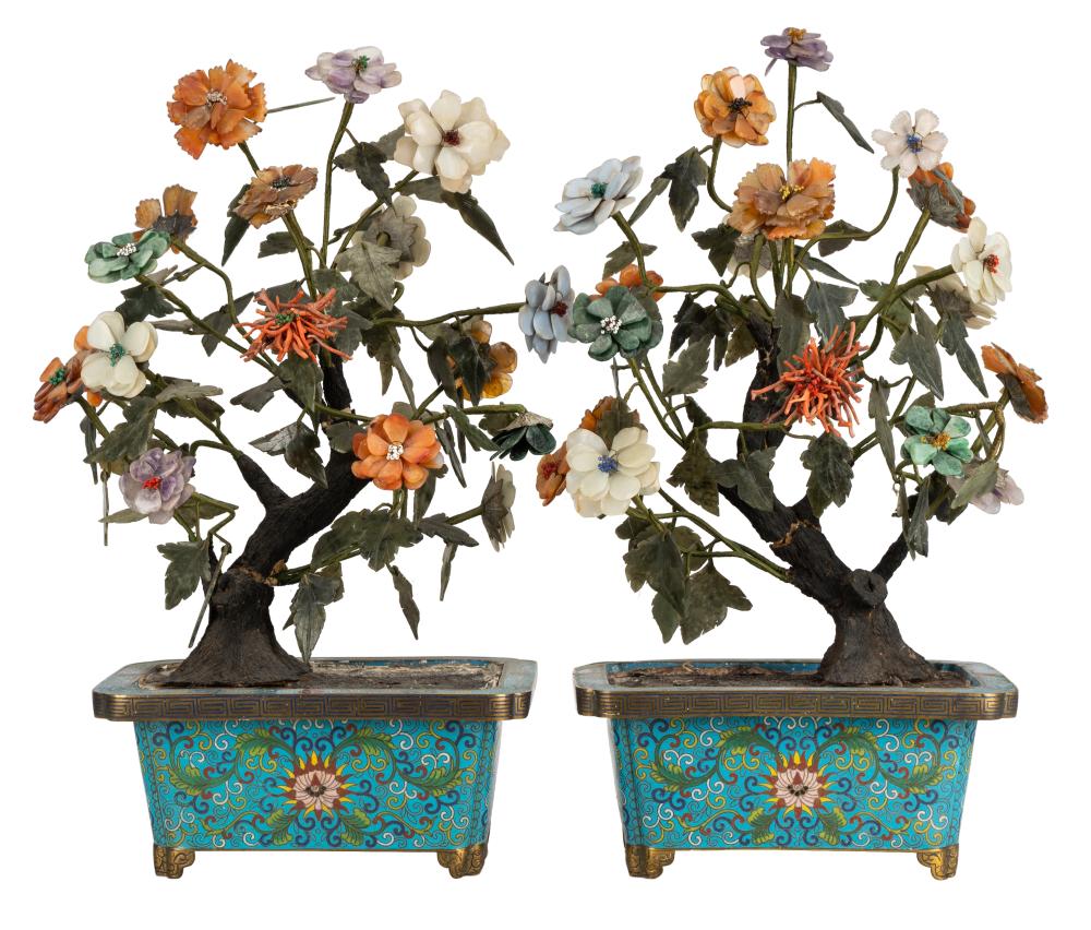 PAIR OF CHINESE MINERAL TREESeach