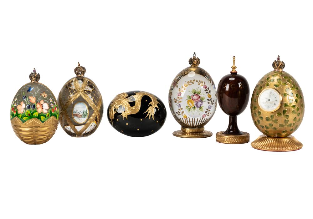 THEO FABERGE: SUITE OF SIX EGGSglass;