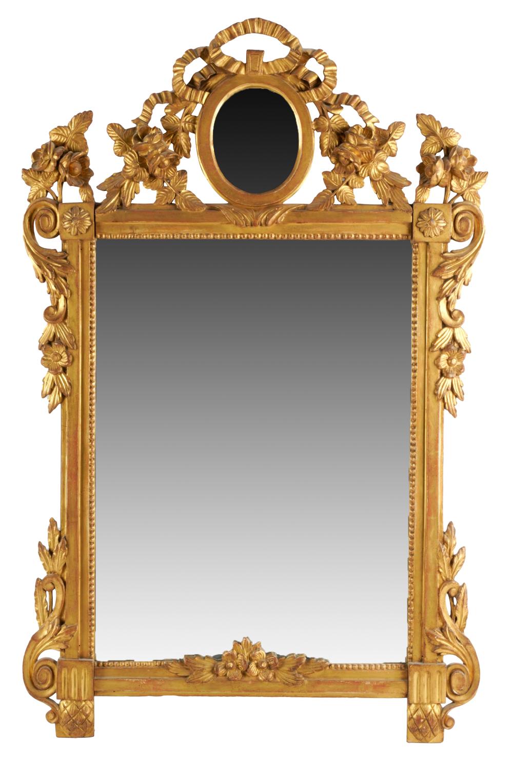 CARVED & GILT WALL MIRROR20th century;