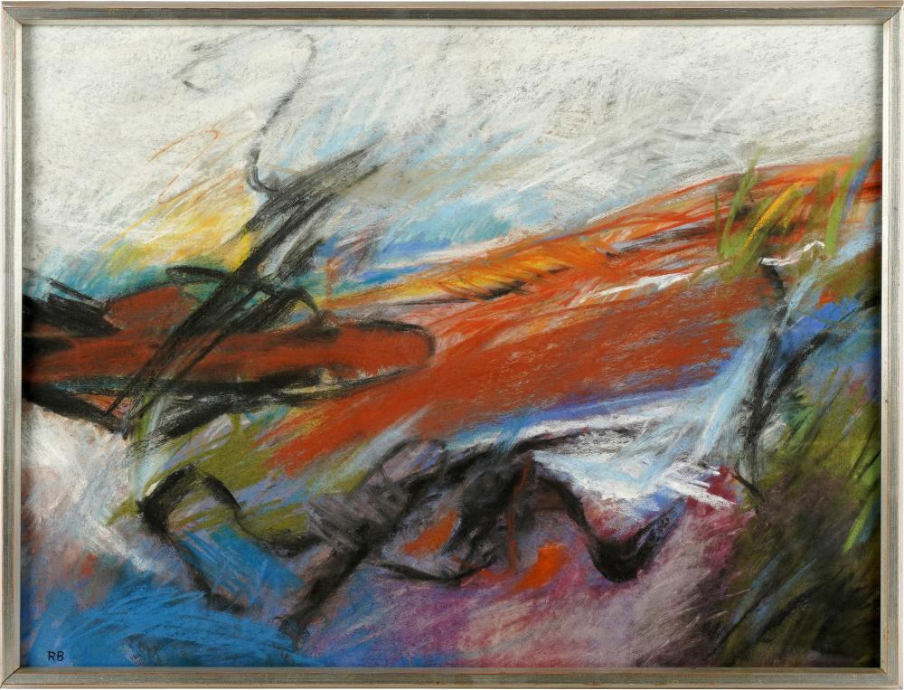 20TH CENTURY: ABSTRACTpastel; initialed