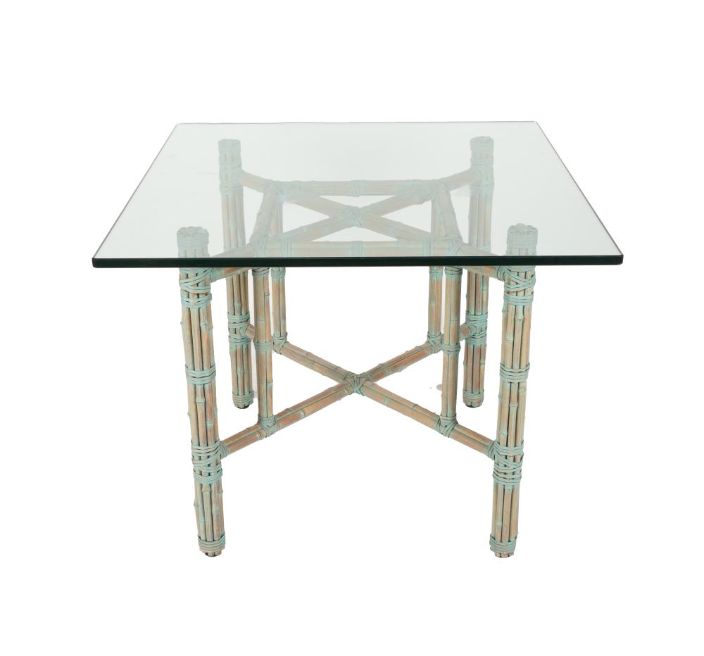 MCGUIRE-STYLE FAUX BAMBOO DINING TABLEunsigned;