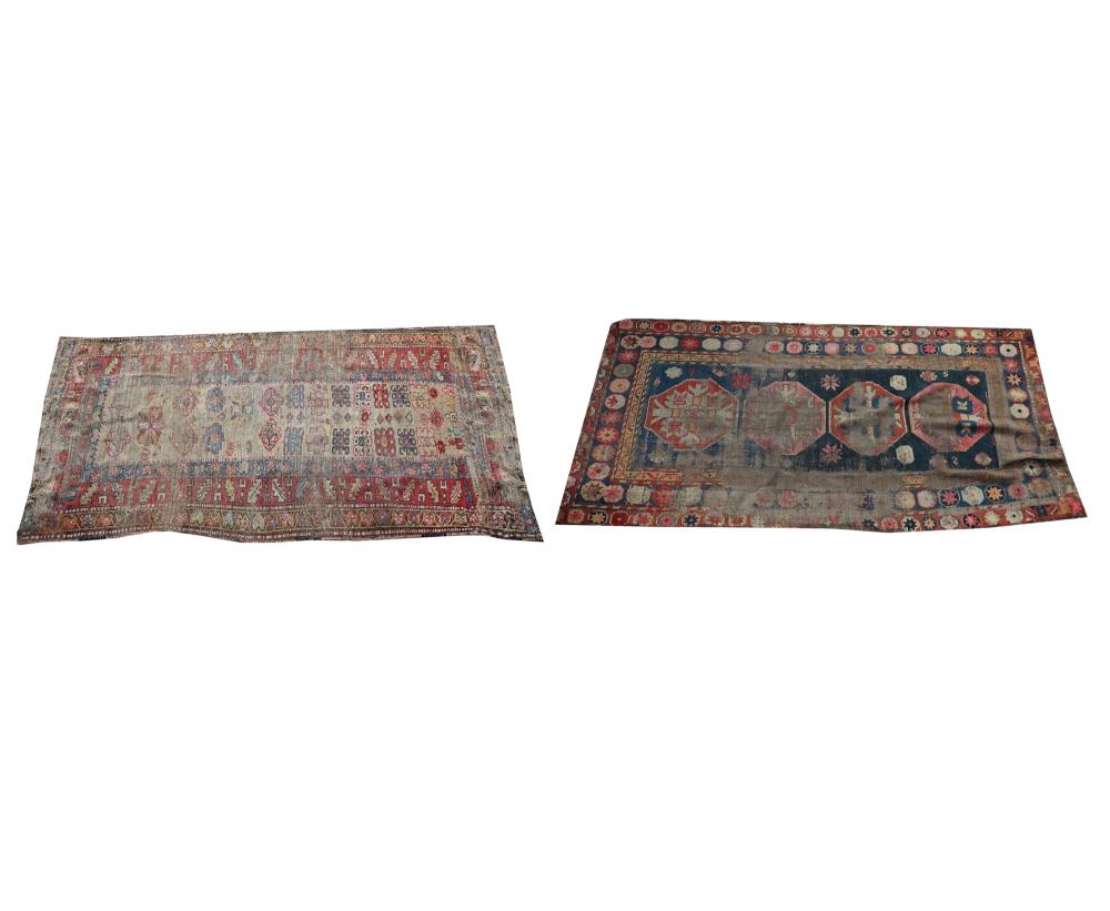 TWO PERSIAN THROW RUGSwool Condition  331ef4
