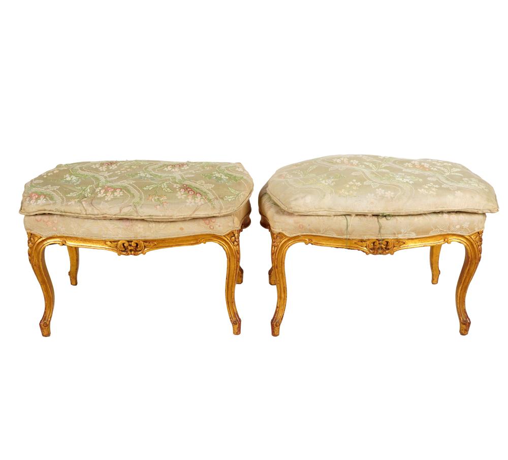 PAIR LOUIS XV-STYLE CARVED & GILTWOOD