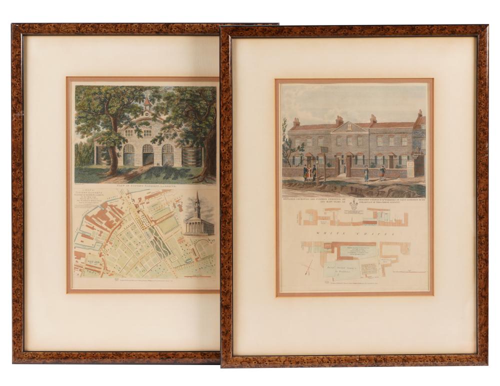 PAIR OF ENGLISH ARCHITECTURAL ENGRAVINGSView