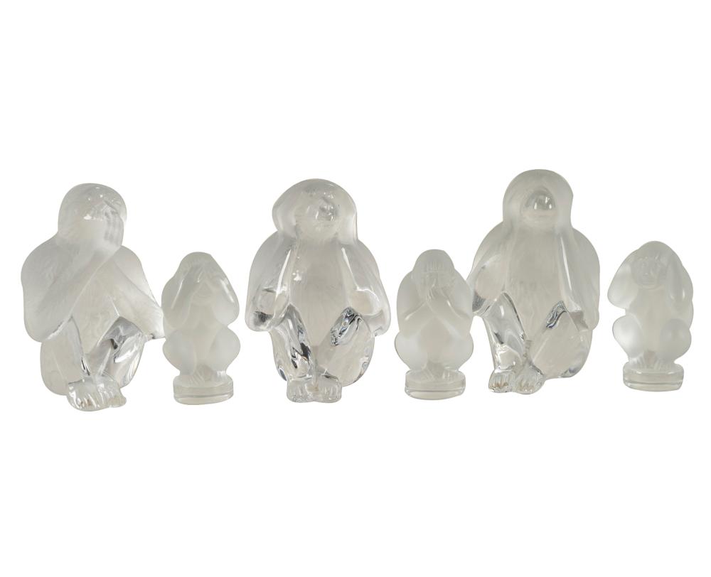 GROUP OF FRENCH MOLDED GLASS MONKEY