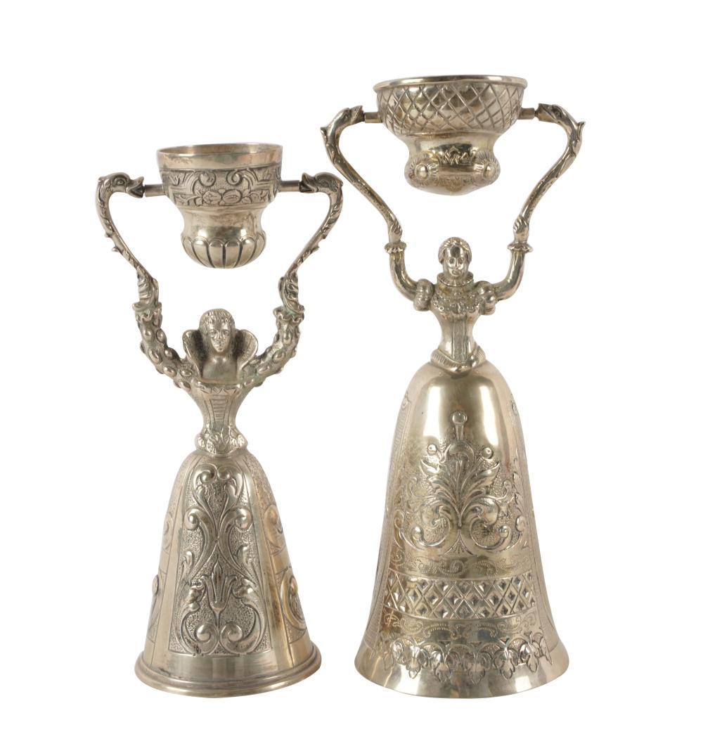 PAIR OF GERMAN SILVER WAGER CUPSeach