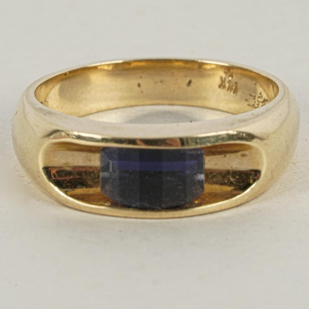 14 KARAT YELLOW GOLD BLUE STONE 331fca