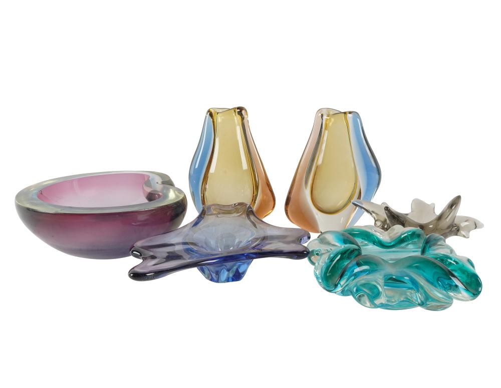 COLLECTION OF ITALIAN COLORED GLASScomprising: