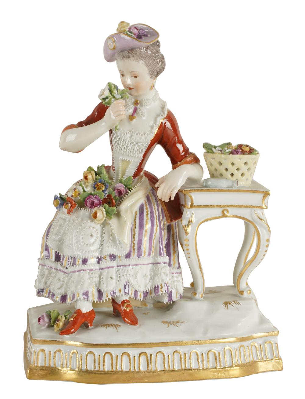 MEISSEN PORCELAIN FIGUREblue crossed