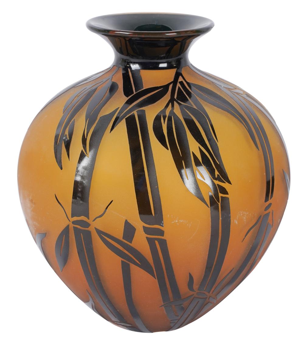 CORREIA BLACK YELLOW ART GLASS 332080