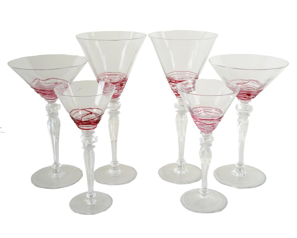 VENETIAN GLASS STEMWARE SERVICEunsigned  3320ab