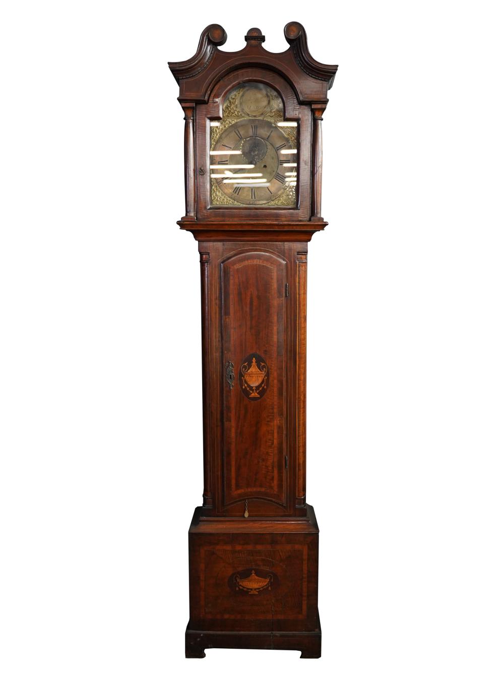 SCOTTISH INLAID MAHOGANY TALL CASE