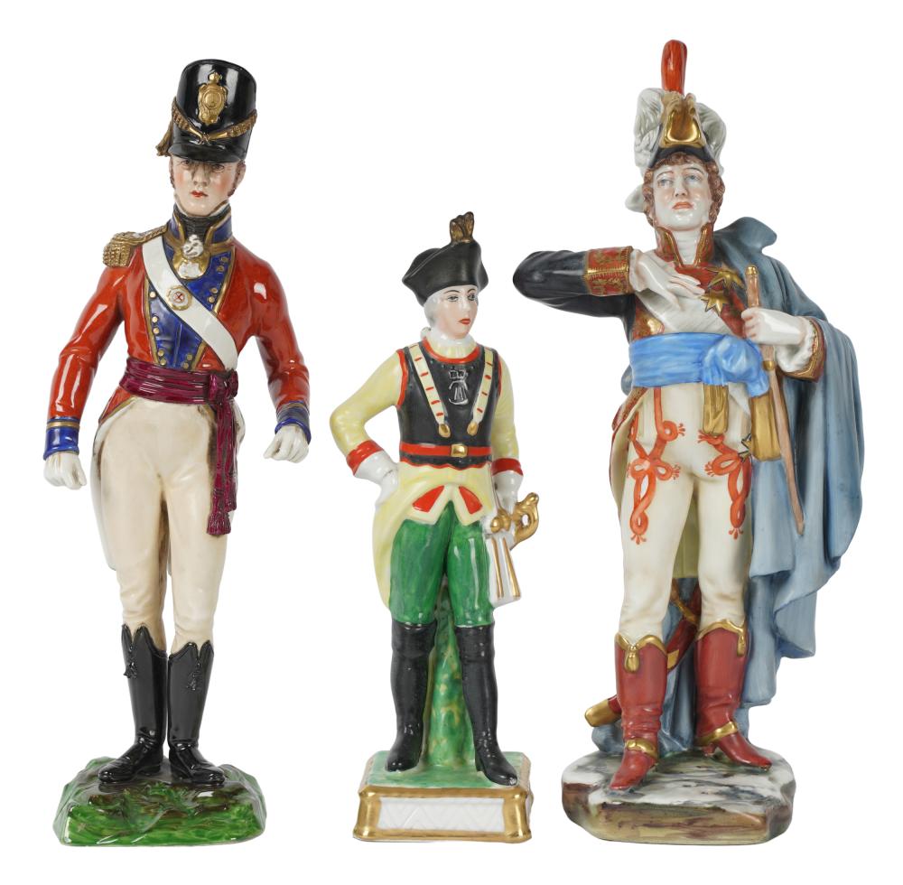 THREE ITALIAN PORCELAIN FIGURESeach