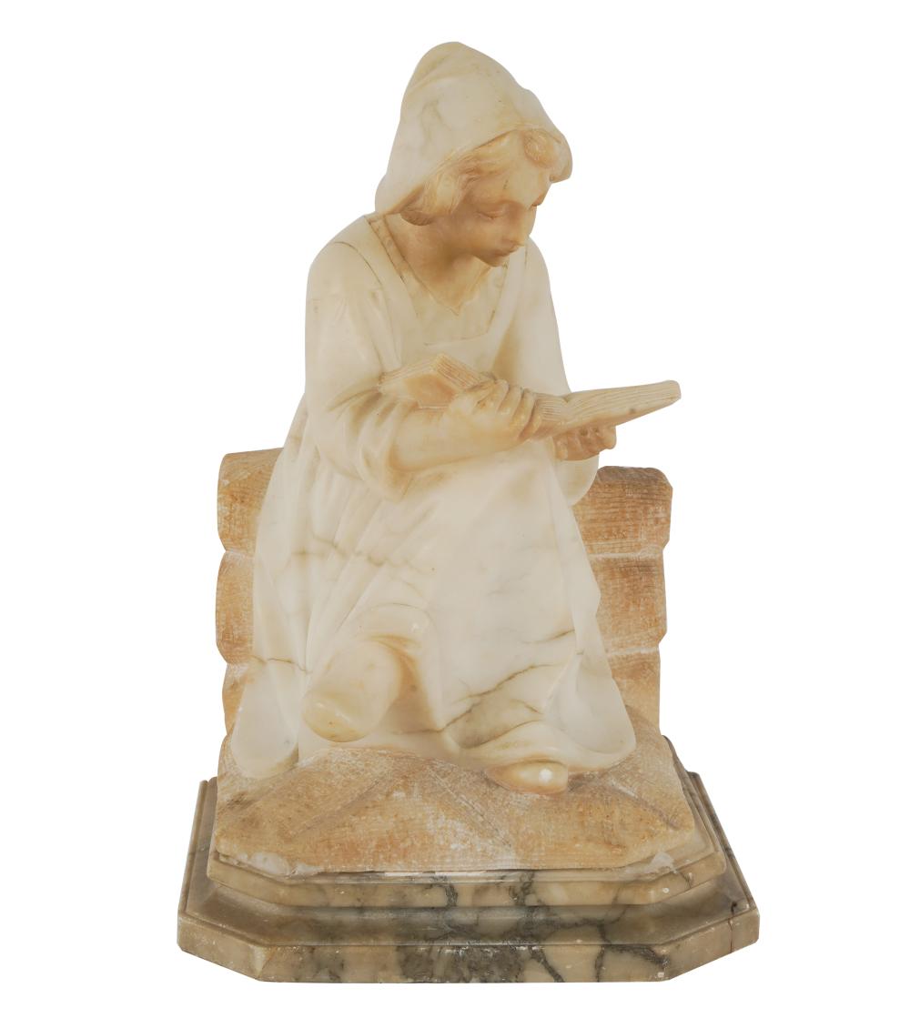 ITALIAN CARVED MARBLE FIGURAL GROUPsigned 3320ea