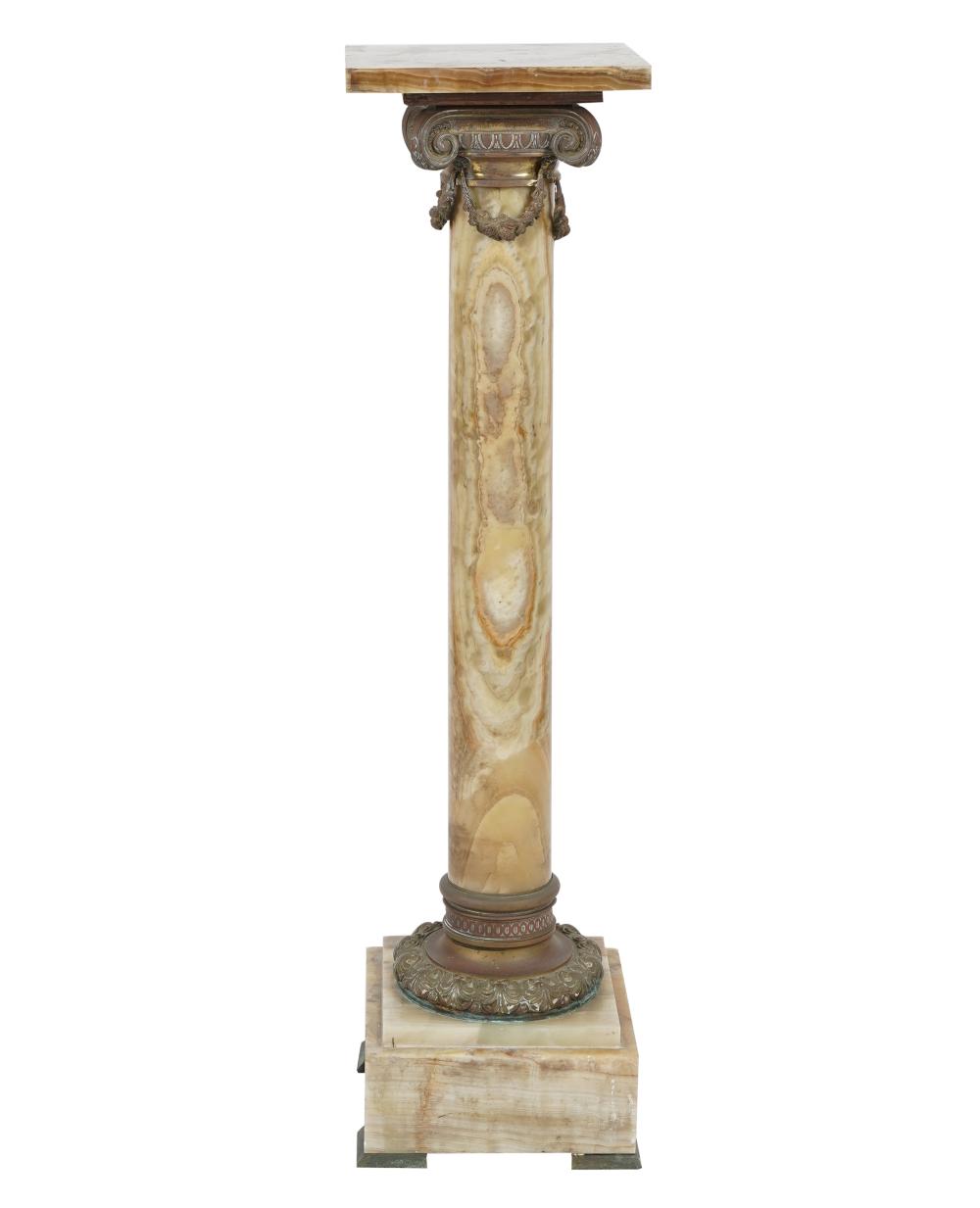 GILT BRONZE MOUNTED ONYX PEDESTALthe 33218b