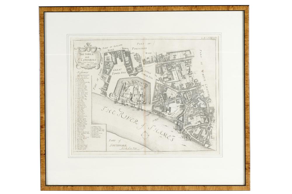 ENGRAVED MAP OF LONDONThe Tower 3321b5