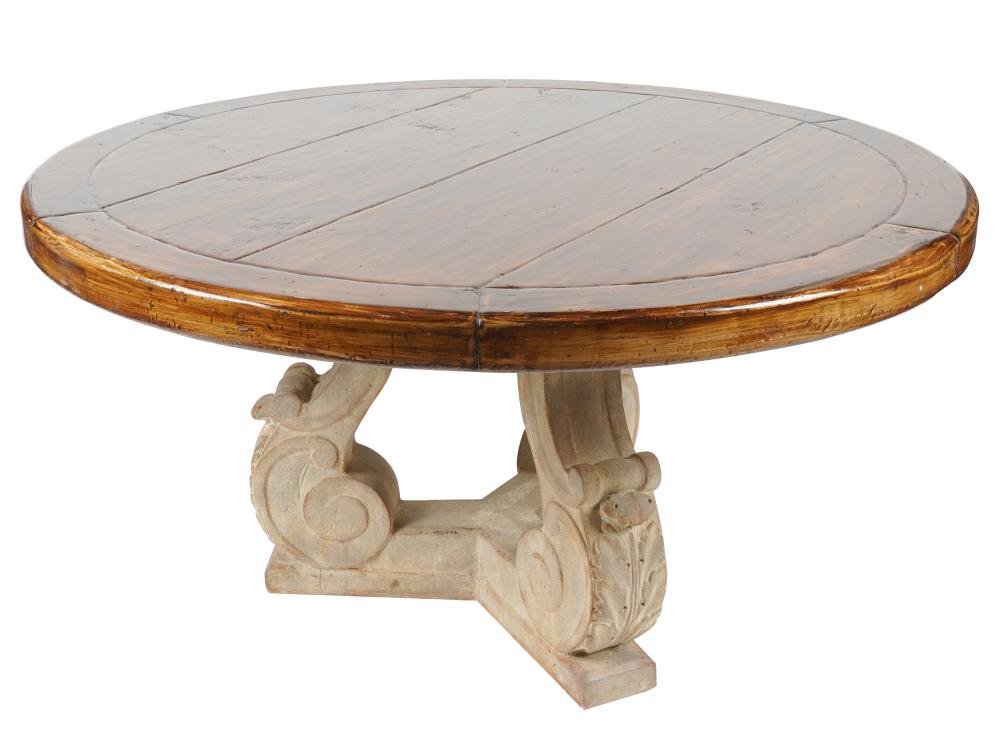 WOOD CONCRETE DINING TABLEwith 3321bc