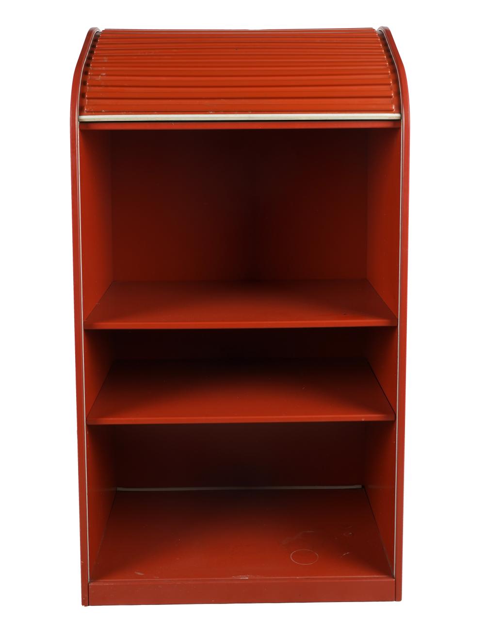 RED PLASTIC TAMBOUR CABINETwith 3321c4