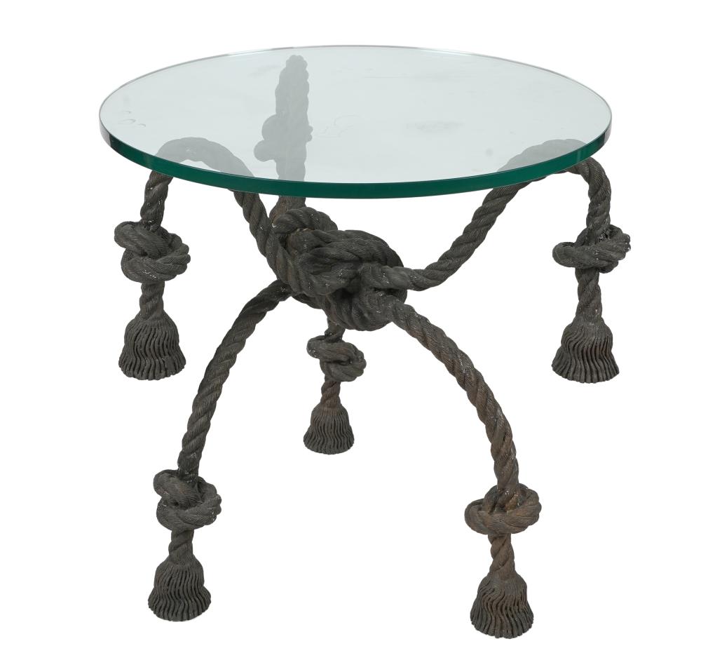 CAST METAL GLASS OCCASIONAL TABLEthe 3321da