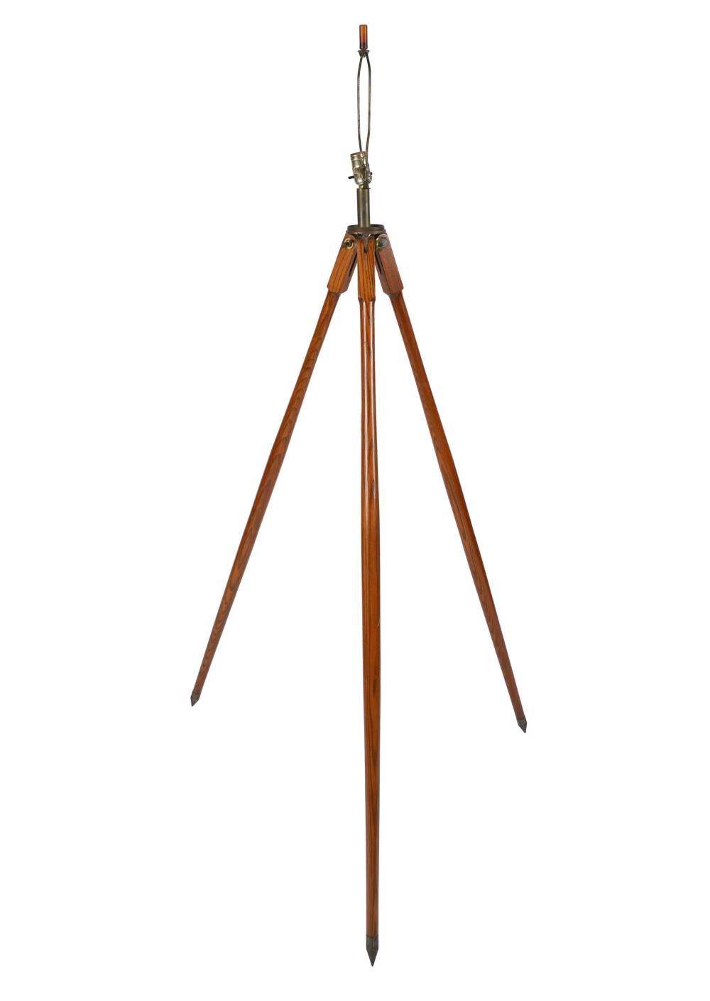 ARTS & CRAFTS OAK TRIPOD LAMPone