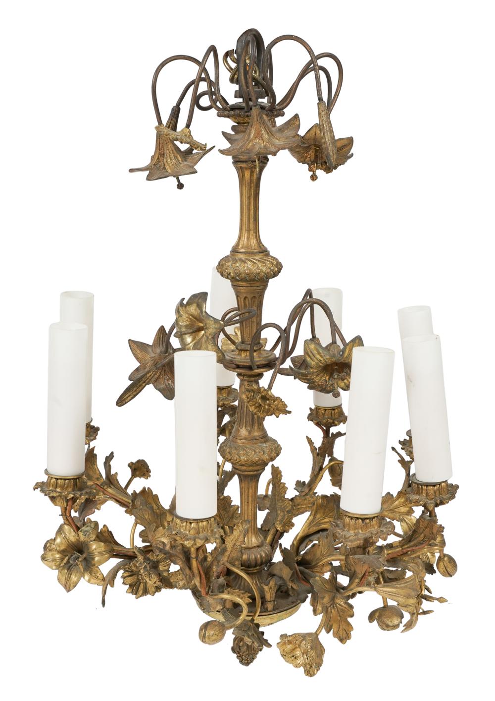 GILT BRONZE EIGHT LIGHT CHANDELIERin 3321fa