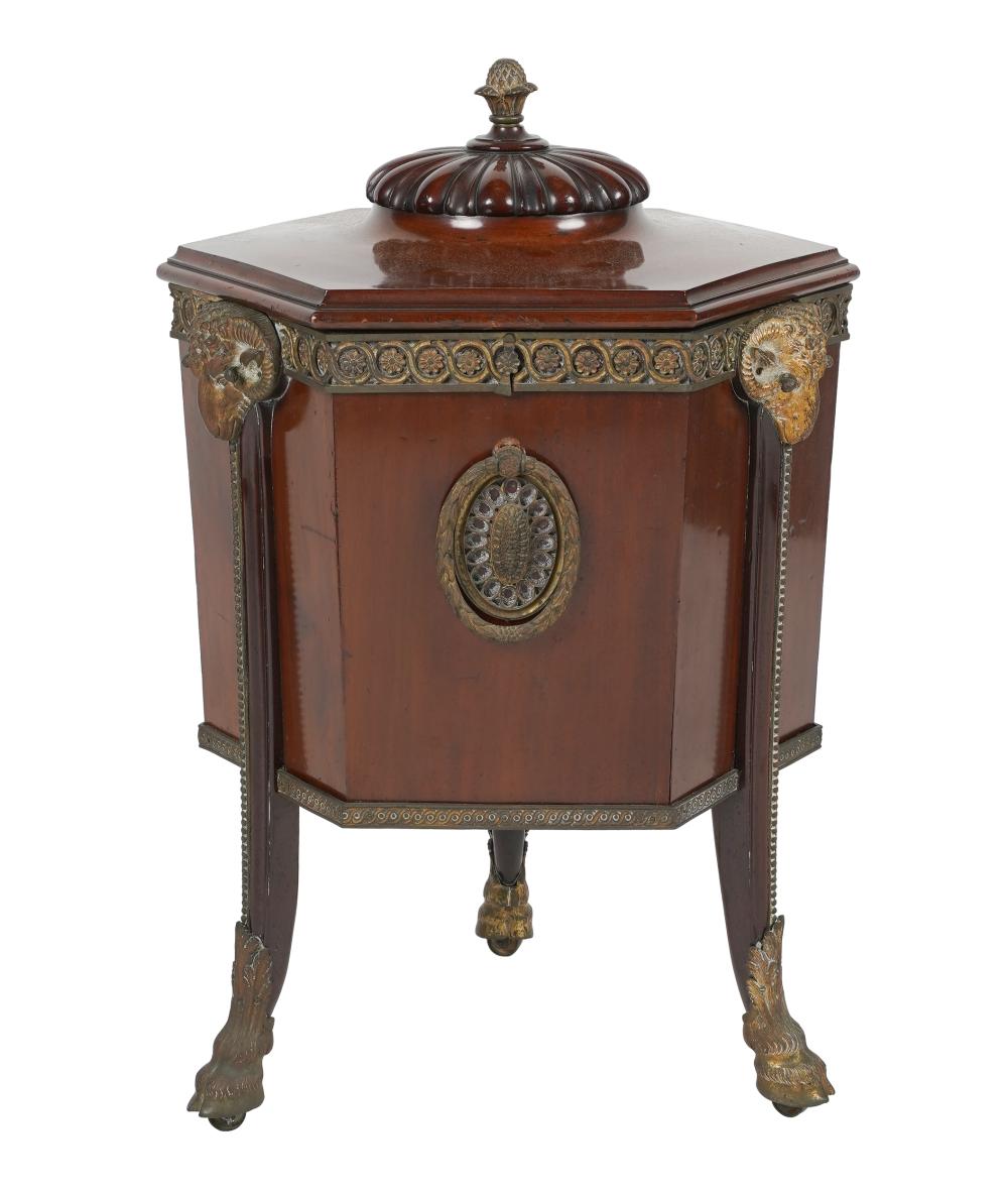 EDWARDIAN NEOCLASSIC MAHOGANY CELLARETTEhexagonal  3321fc