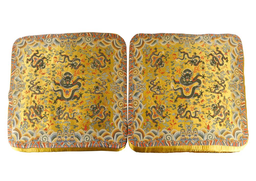 PAIR OF CHINESE EMBROIDERED THRONE