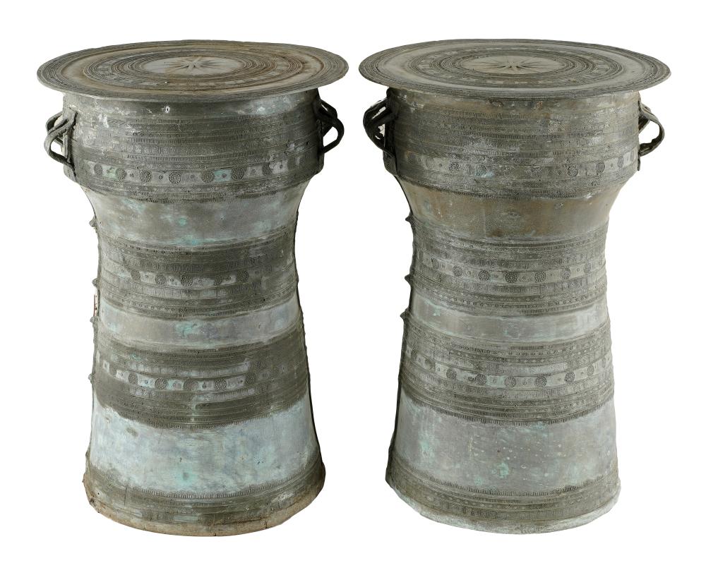 PAIR OF BURMESE-STYLE RAIN DRUM TABLESunmarked;