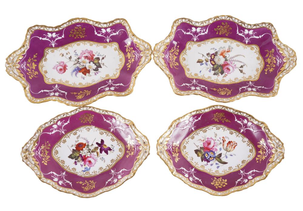 FOUR SPODE "FELSPAR PORCELAIN"