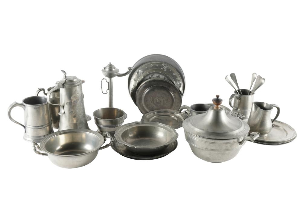 COLLECTION OF ANTIQUE & MODERN PEWTERcomprising