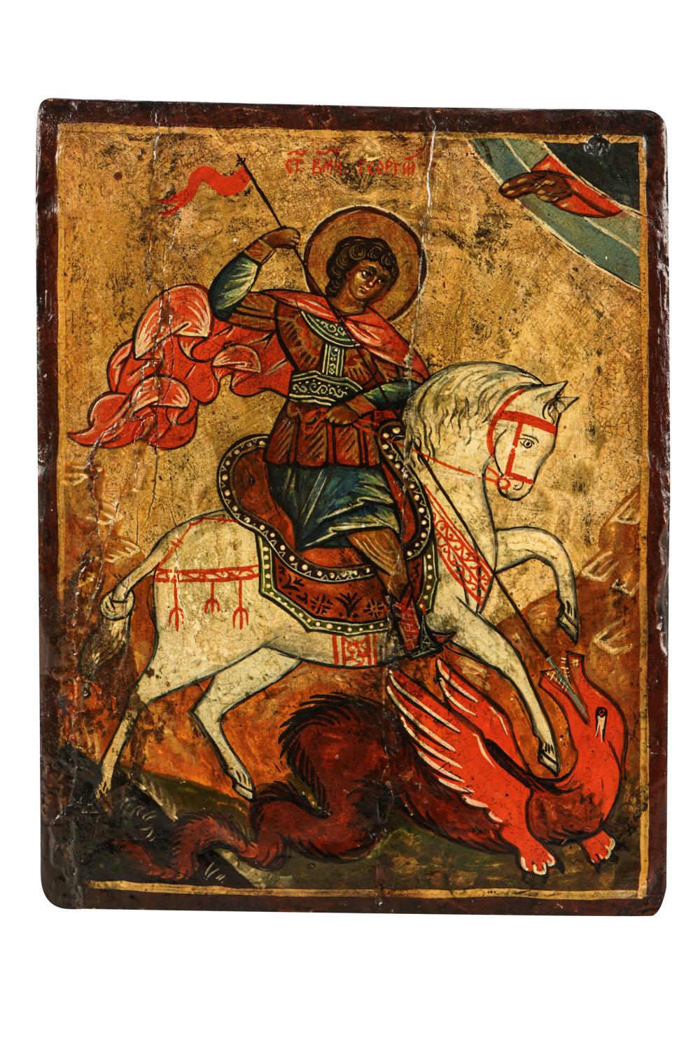 POLYCHROME PAINTED WOOD ICONdepicting 332338