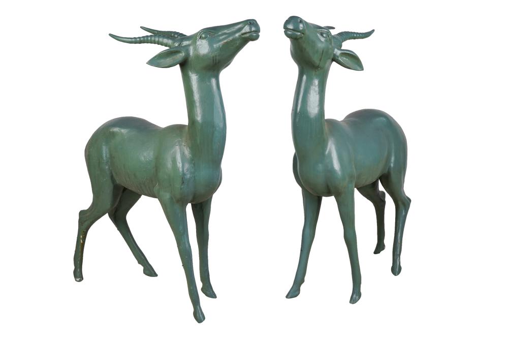 TWO POMPEIAN STYLE METAL DEERafter 332368