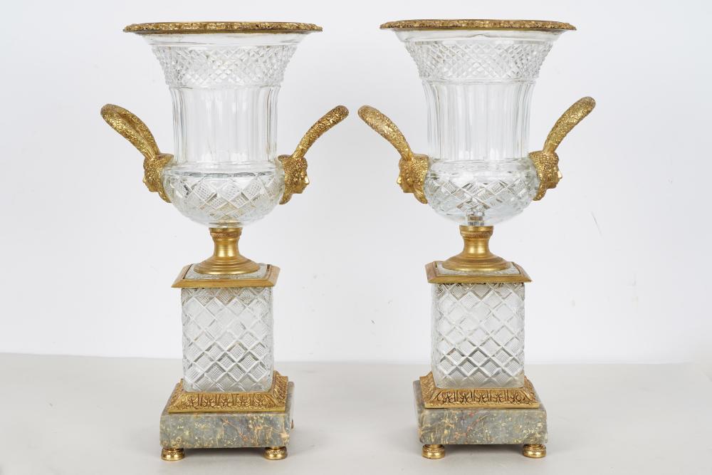 PAIR OF BACCARAT STYLE CUT CRYSTAL 3323bb