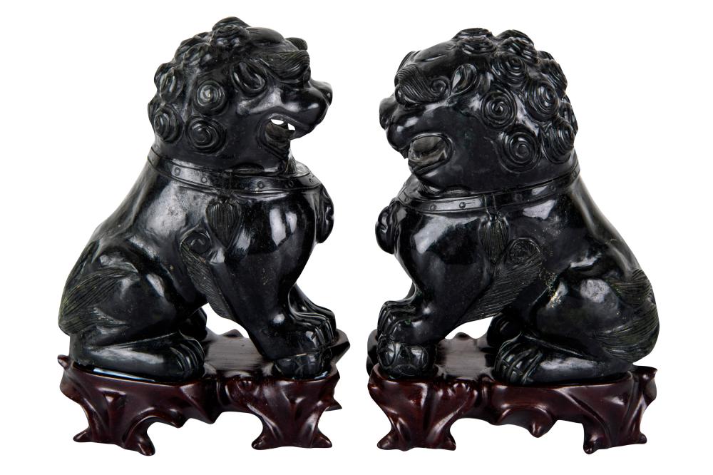 PAIR OF CHINESE CARVED HARDSTONE