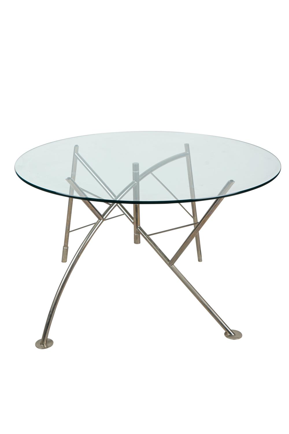 MODERN CHROME BASE DINING TABLEwith