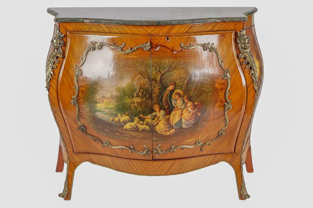 LOUIS XV STYLE PAINTED MARBLE-TOP