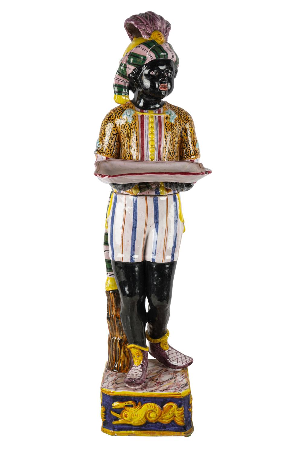 MAJOLICA BLACKAMOOR FIGURECondition: