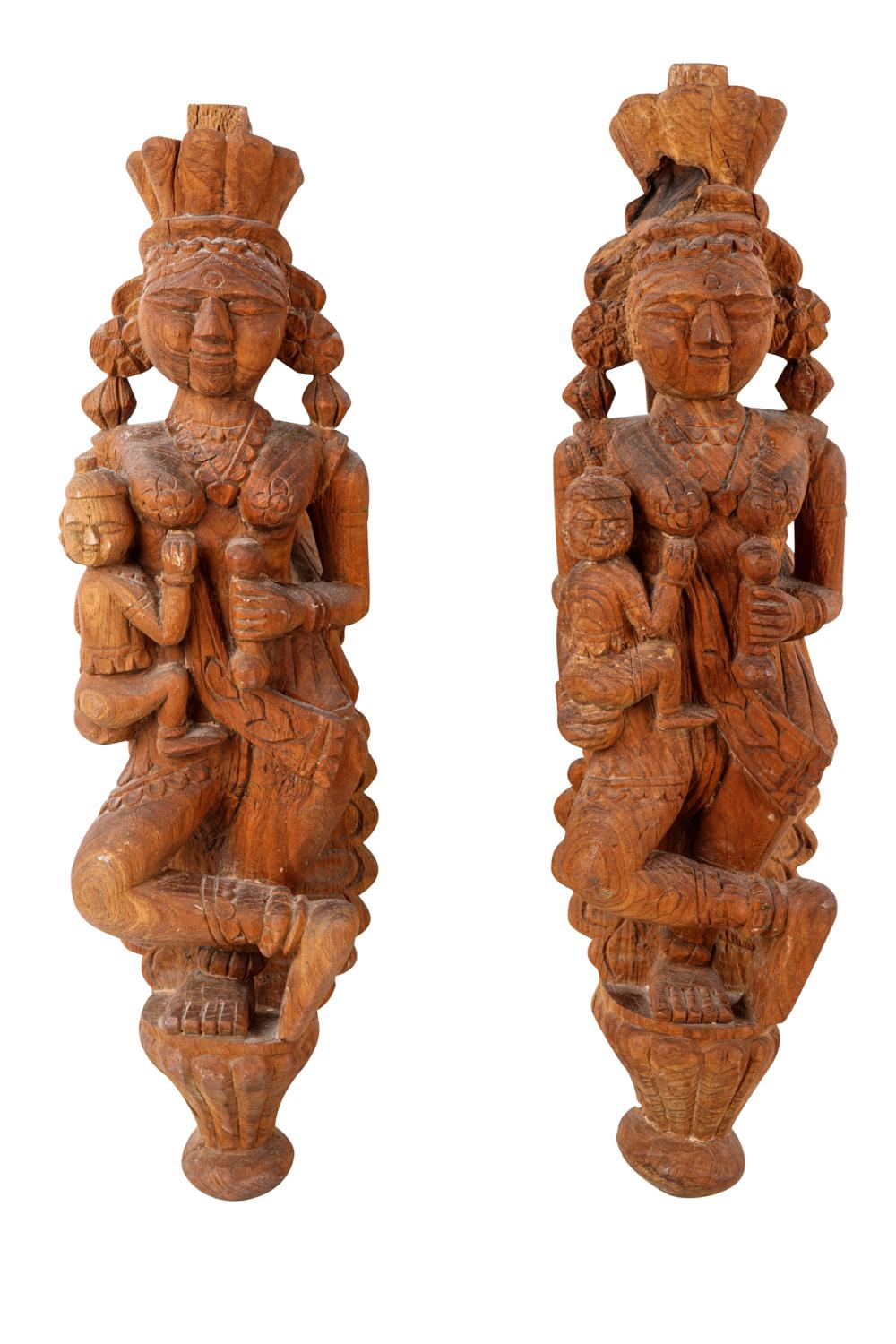 PAIR OF SOUTHEAST ASIAN WOOD CARVINGSeach 332472