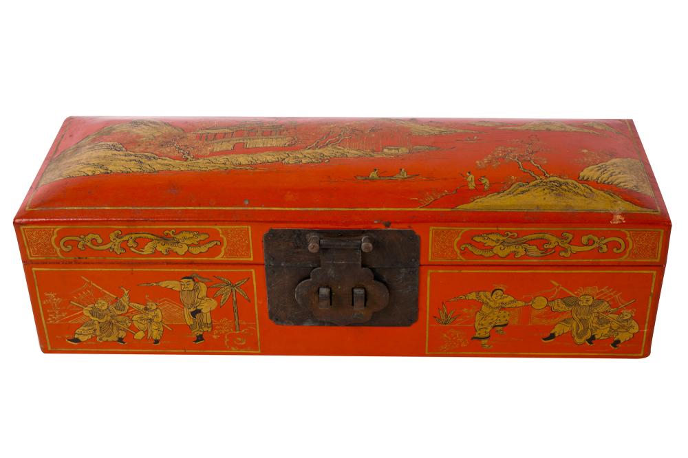 CHINESE RED GILT LACQUERED BOXthe 332473