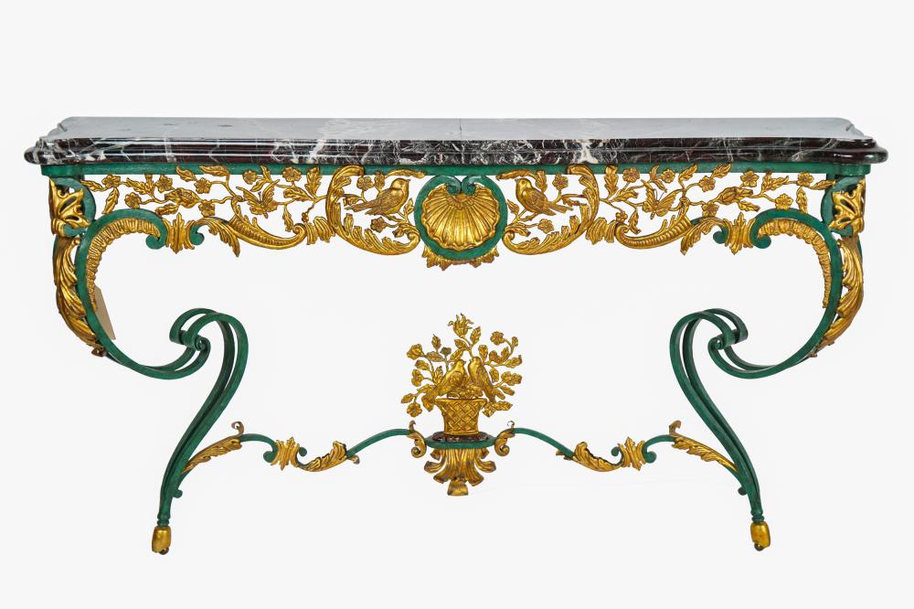 IRON & PARCEL GILT WALL CONSOLEwith