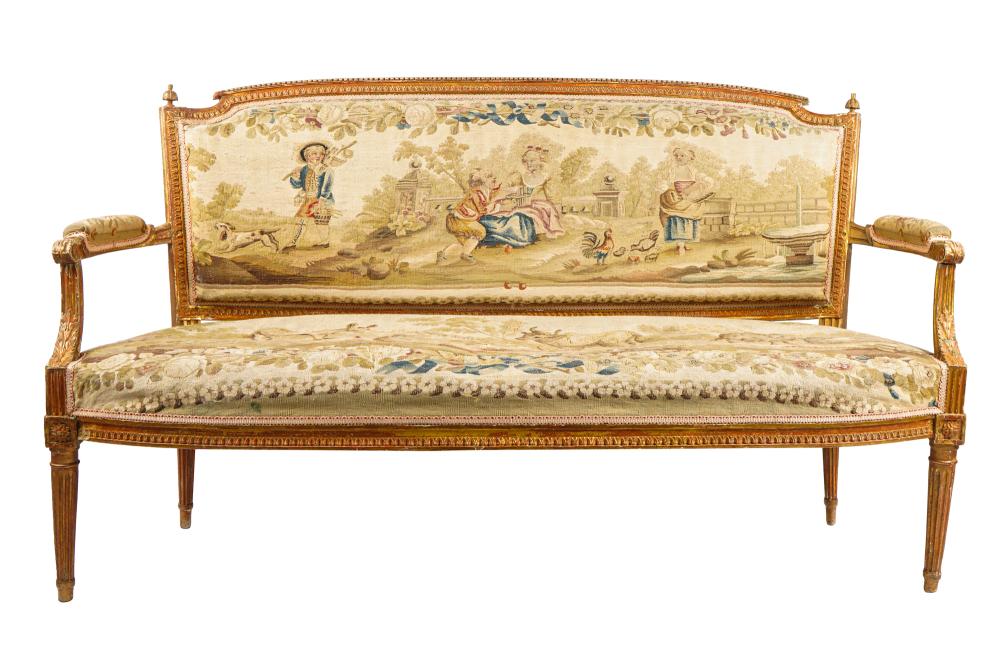 LOUIS XVI STYLE GILT WOOD SETTEE19th 332496